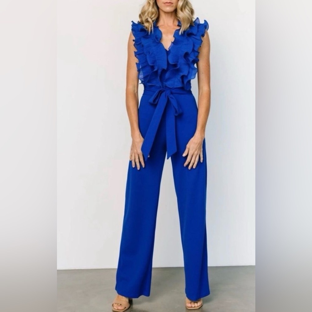 Baltic Born Blue Ruffled Jumpsuit